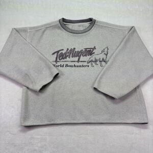 Ted Nugent World Bowhunters Distressed Vintage Cropped Sweatshirt Size L